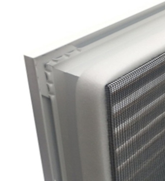 Lüftungsgitter 300 x 300 mm weiss Strangprofil incl. Dichtung, Edelstahlschrauben, Dübel, Insektenschutz